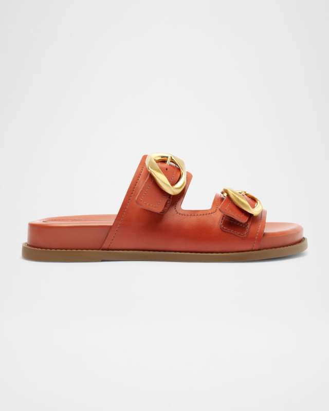 Olga Leather Buckle Sporty Sandals